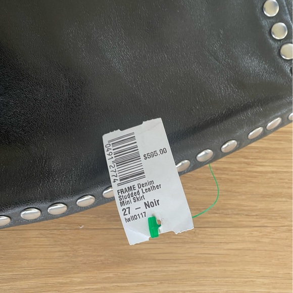 Frame studded black leather mini skirt Size 27 - Picture 10 of 10